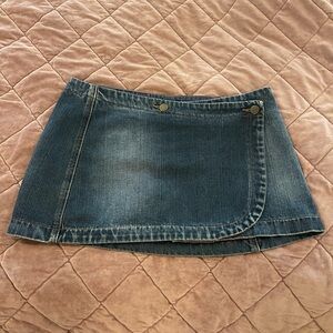 Miss Sixty y2k wrap denim mini skirt